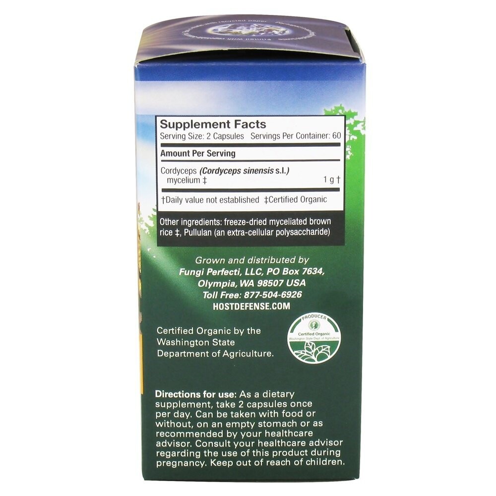 Fungi Perfecti Host Defense Cordyceps Energy Support, 120 Vegetarian Capsules