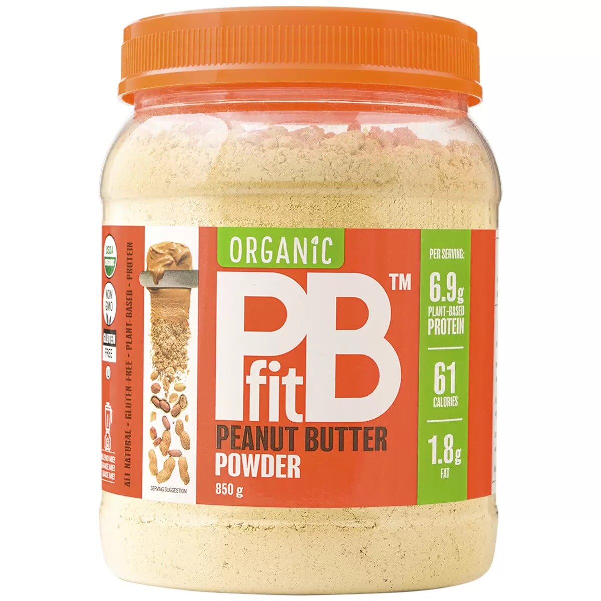 Organic PBFit Peanut Butter Powder Gluten Free Vegan Plant Based Protein 850g