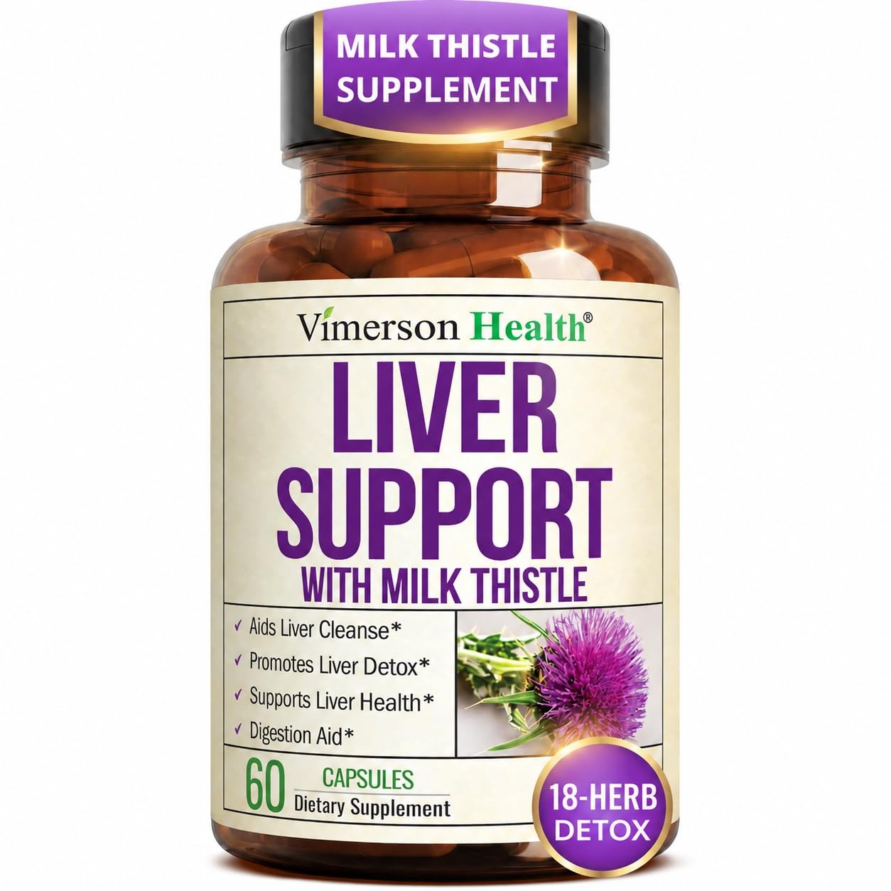 Liver Cleanse Detox & Repair – Support Supplement 60 Count (Pack of 1)