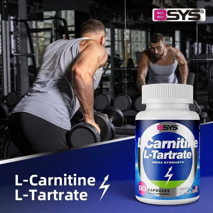 L-Carnitine for Adult, Fitness Exercise 60 Capsules 500 mg Energy Supplement