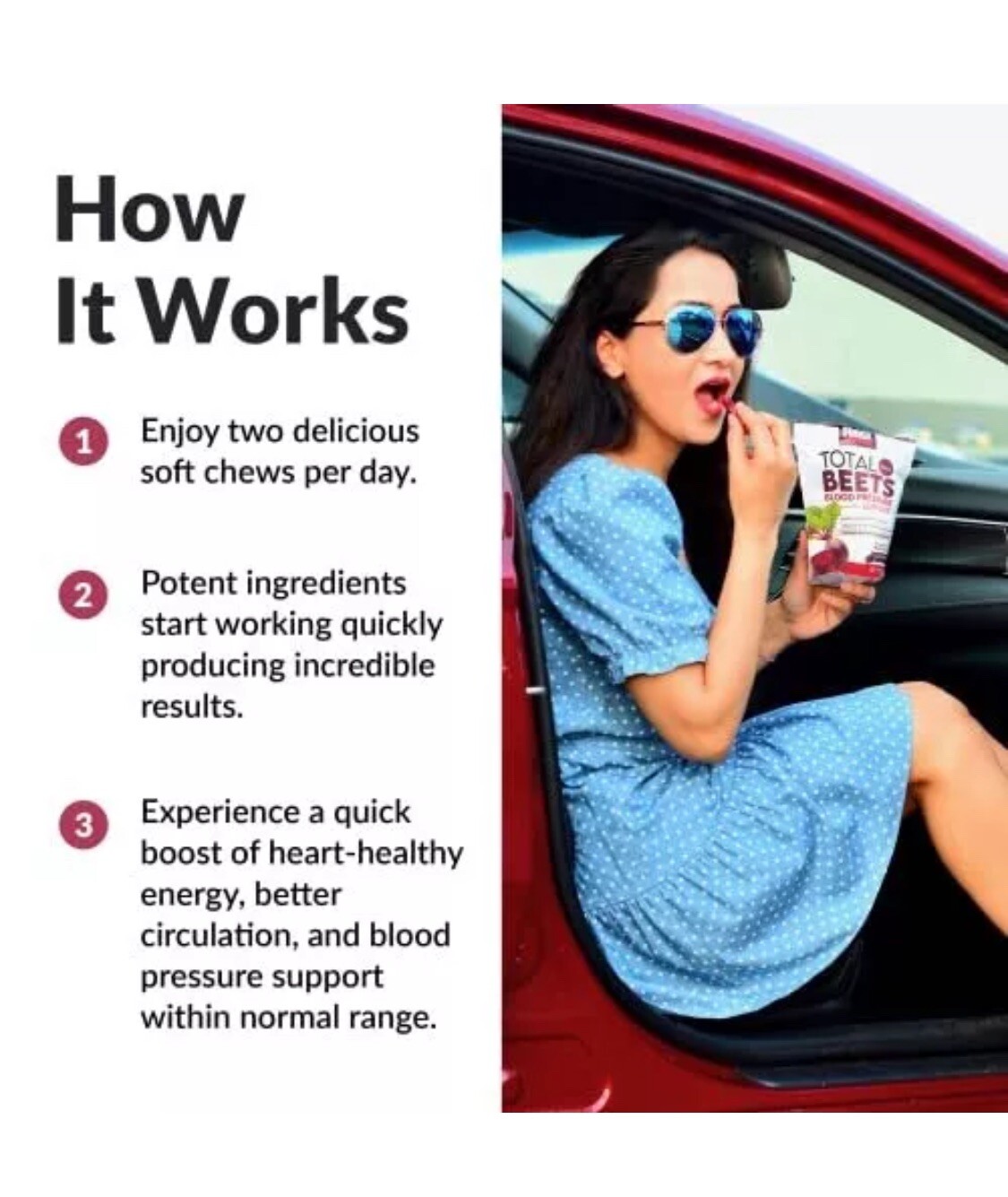 Total Beets Blood Pressure Support Supplement, Beets Supplements with Beet