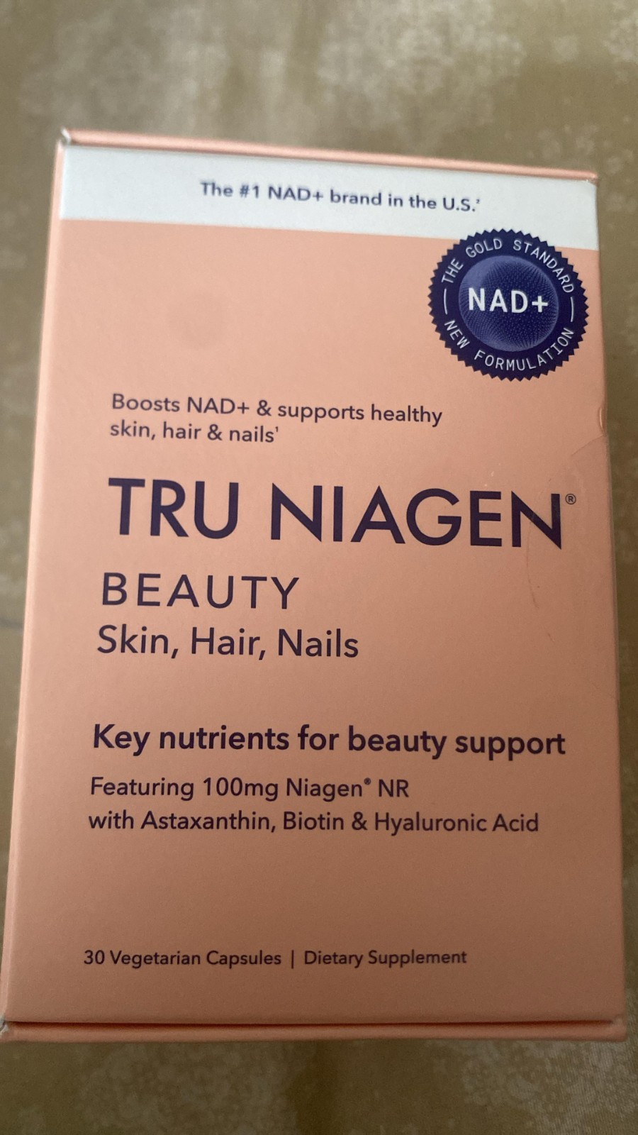Tru Niagen Beauty Hair Skin Nails Supplement Niagen NR 100mg 30 Veg Capsules