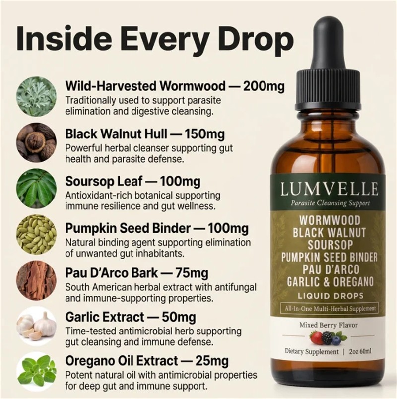 1/2/3 LUMVELLE Wild Harvested Wormwood Herbal Liquid Botanical Supplement Drops