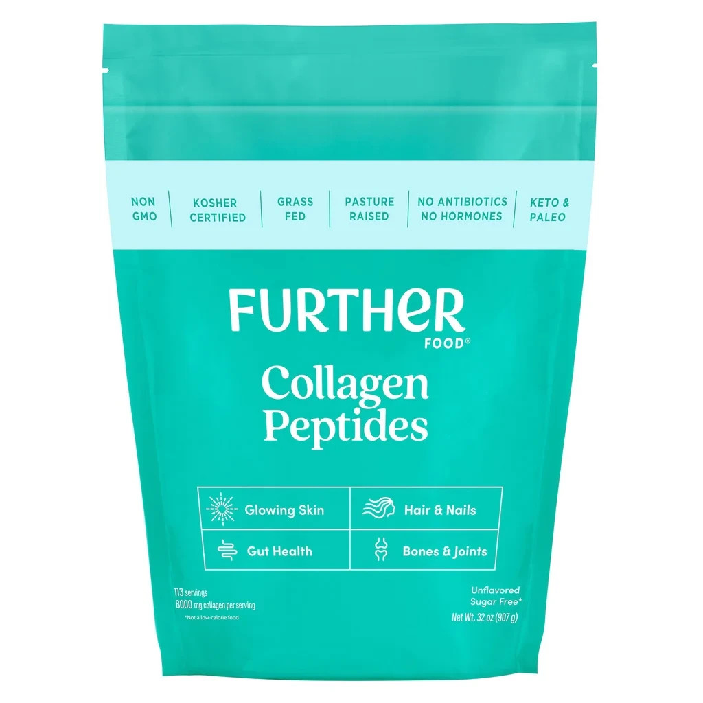 Further Food Grass-Fed Collagen Peptides Powder, Unflavored, 32 oz, 113 Servings