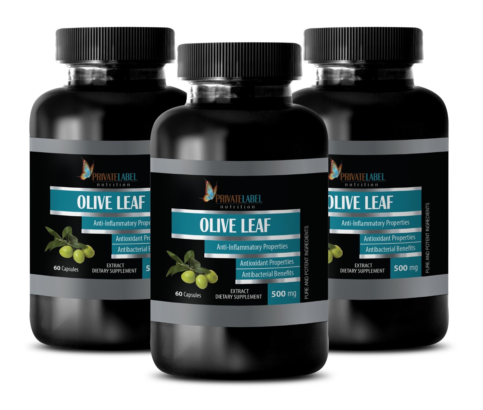 Olive Leaf Capsules – OLIVE LEAF EXTRACT 500mg – Lower Blood Pressure – 3 Bottle