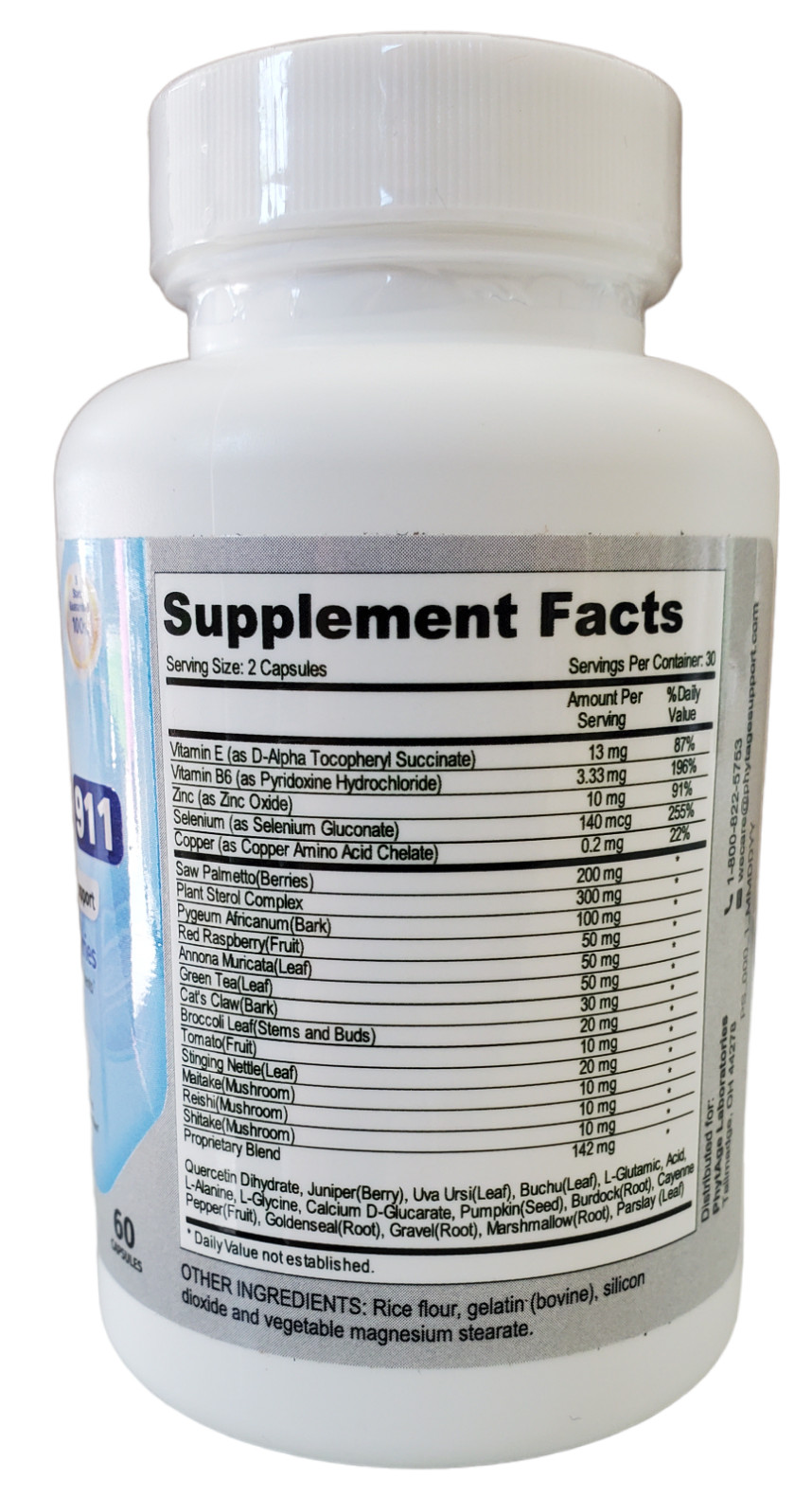 PROSTATE 911 Max Strength Support Relieve Urinary Health Enlarged Flow NATURAL