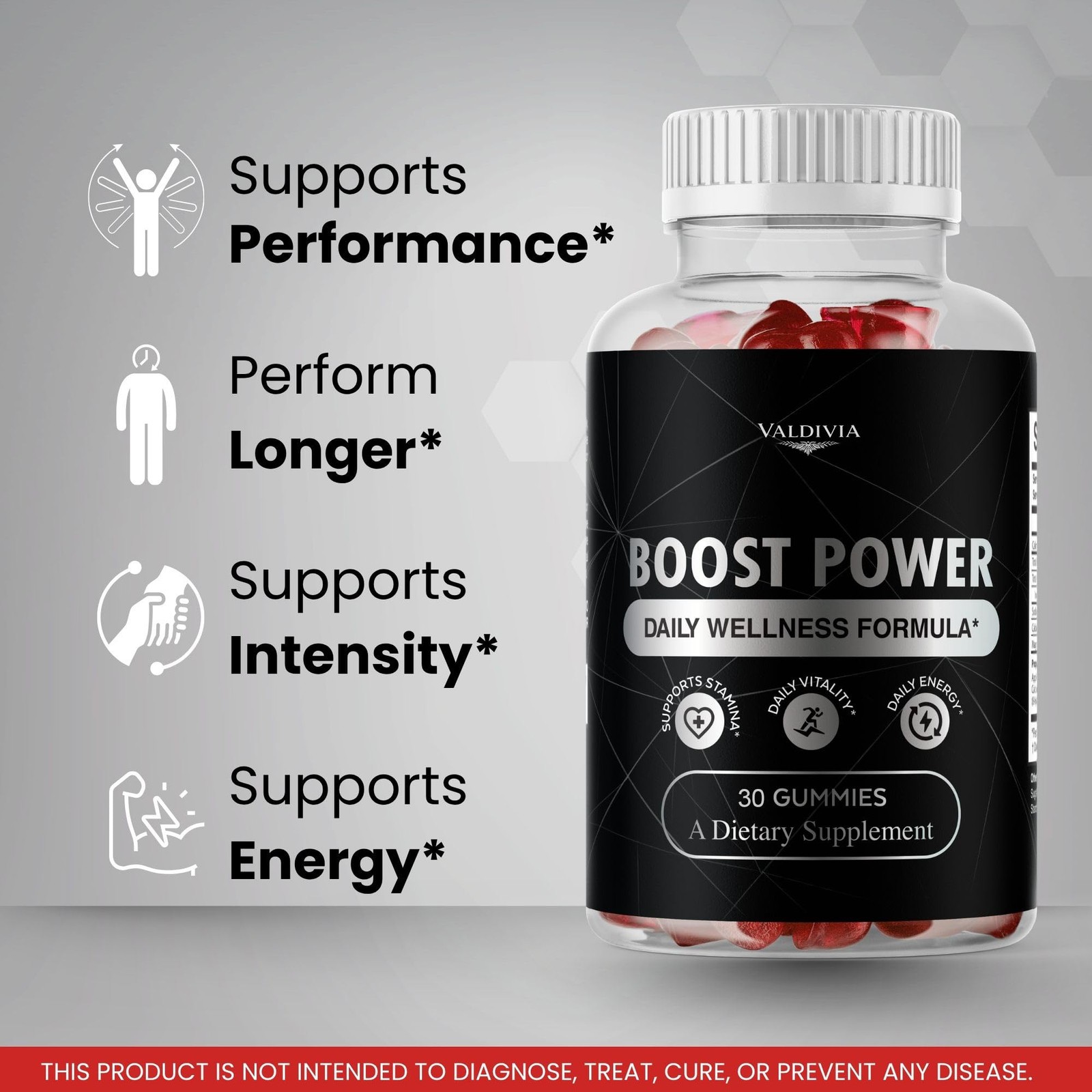 Boost Power Men Wellness Gummies Energy Vitality Daily Support 5 Pack 150Gt