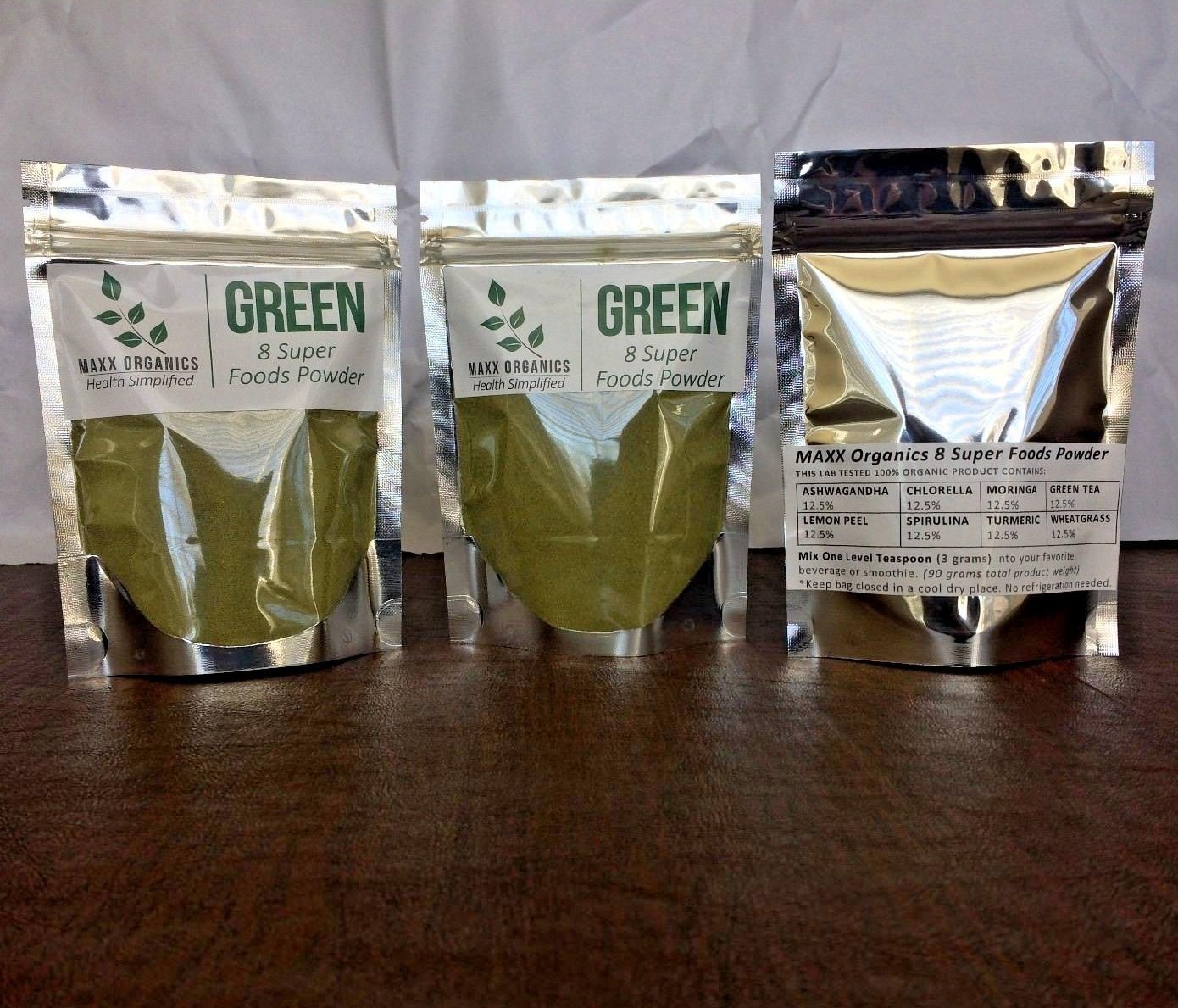 MAXX Organics 3pk GREEN SUPERFOOD POWDER 90 Day Supply Compare to Organifi Juice
