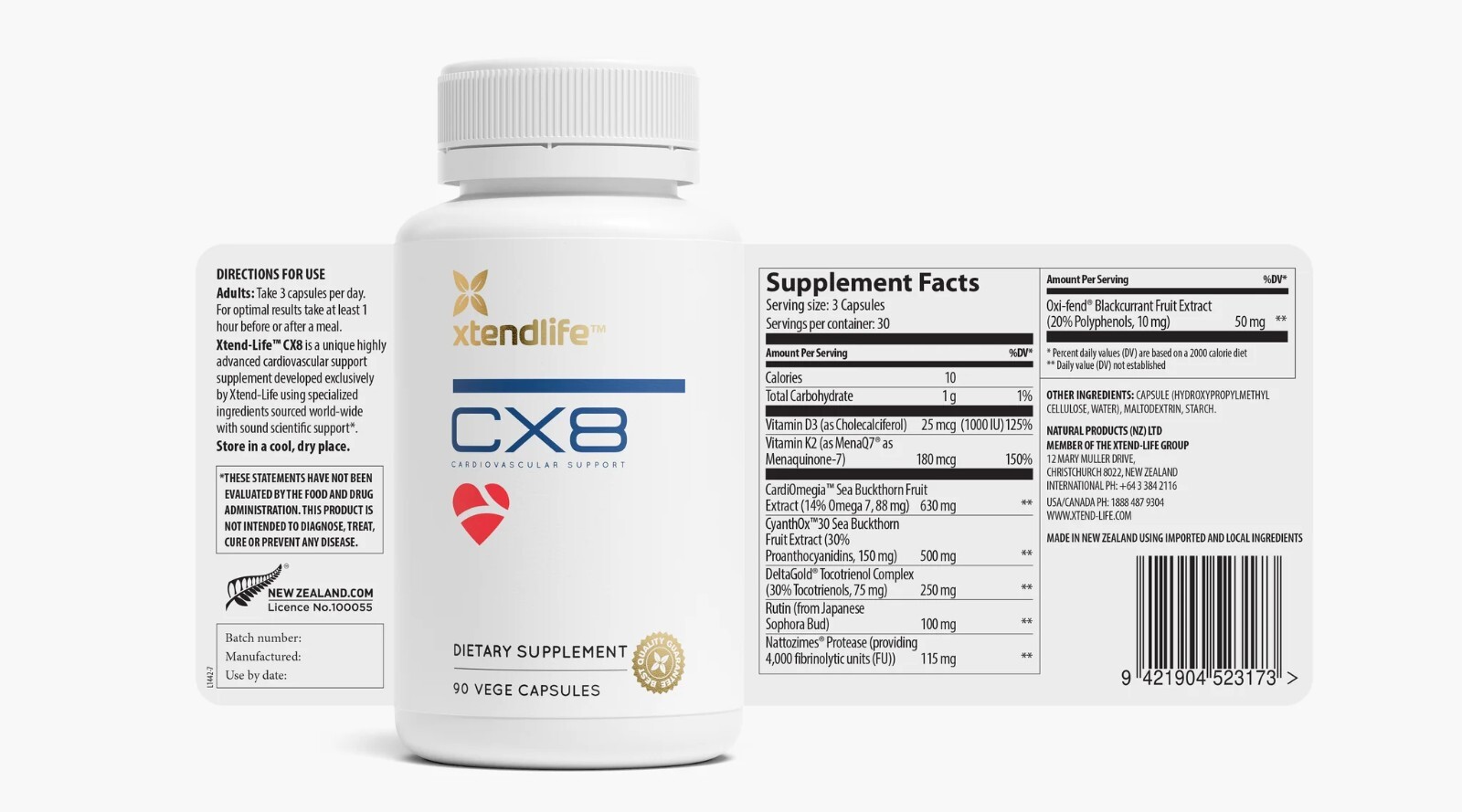 CX8 – Cardio Support – 90 Vegetarian Capsules