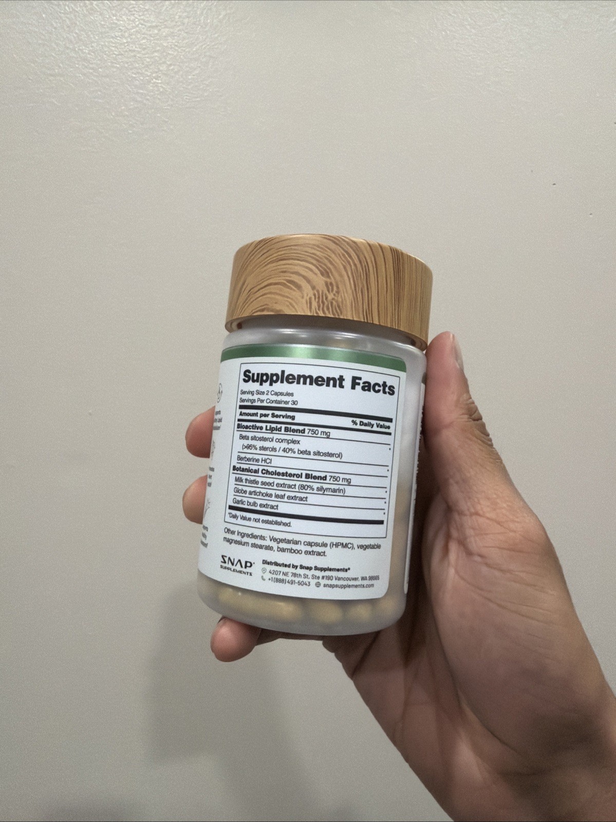 Cholesterol Health Snap Supplements Lipid Metabolism, Digestive Function, 60 Cap