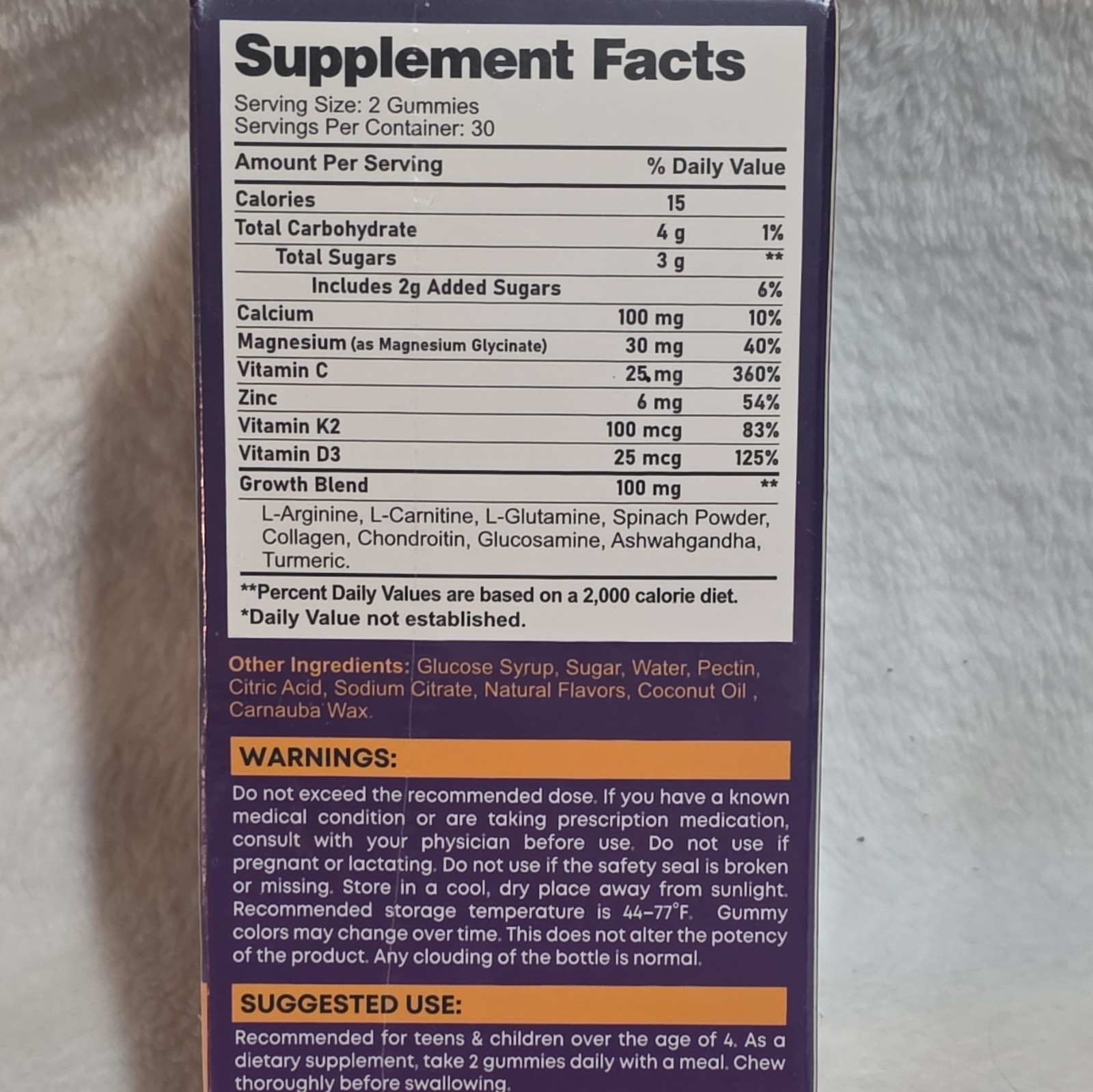 Lilynutramoon Height Growth Liquid-Filled Gummies Vegan Non-GMO 60 Ct