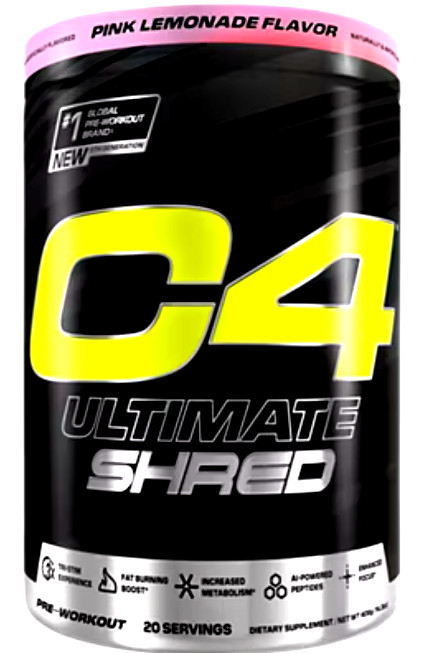C4 Ultimate Shred Pre-Workout – Pink Lemonade (20 Servings)