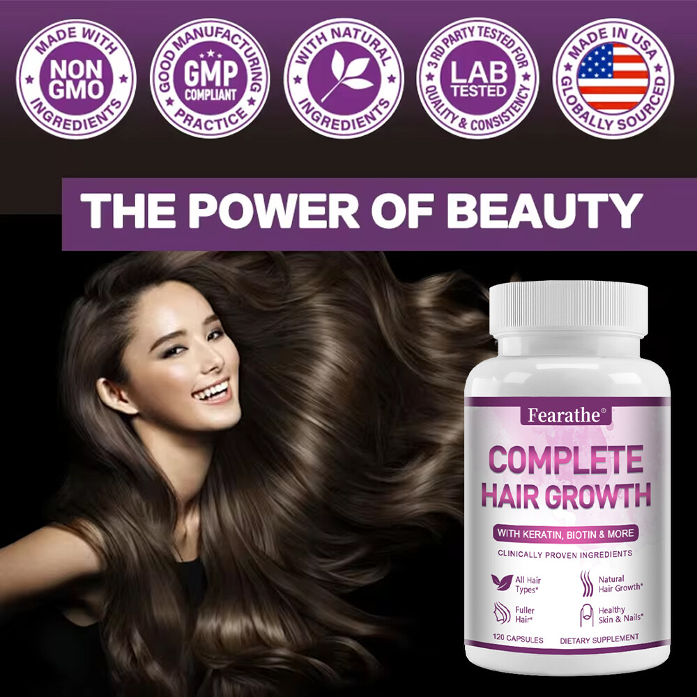 Extra Strength Hair Growth Vitamin – with Keratin, Biotin, Exp 7/2026