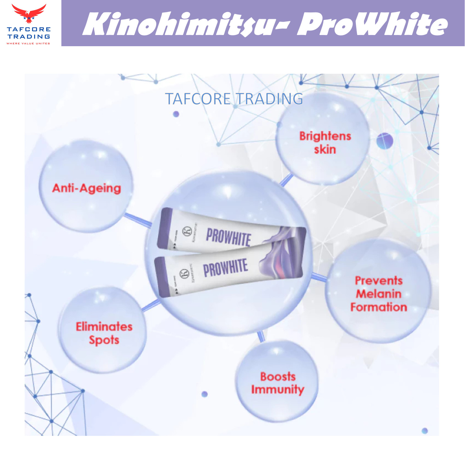 Kinohimitsu ProWhite 8g x 15 sachets Brighten Skin Eliminate Spot Mix Blueberry
