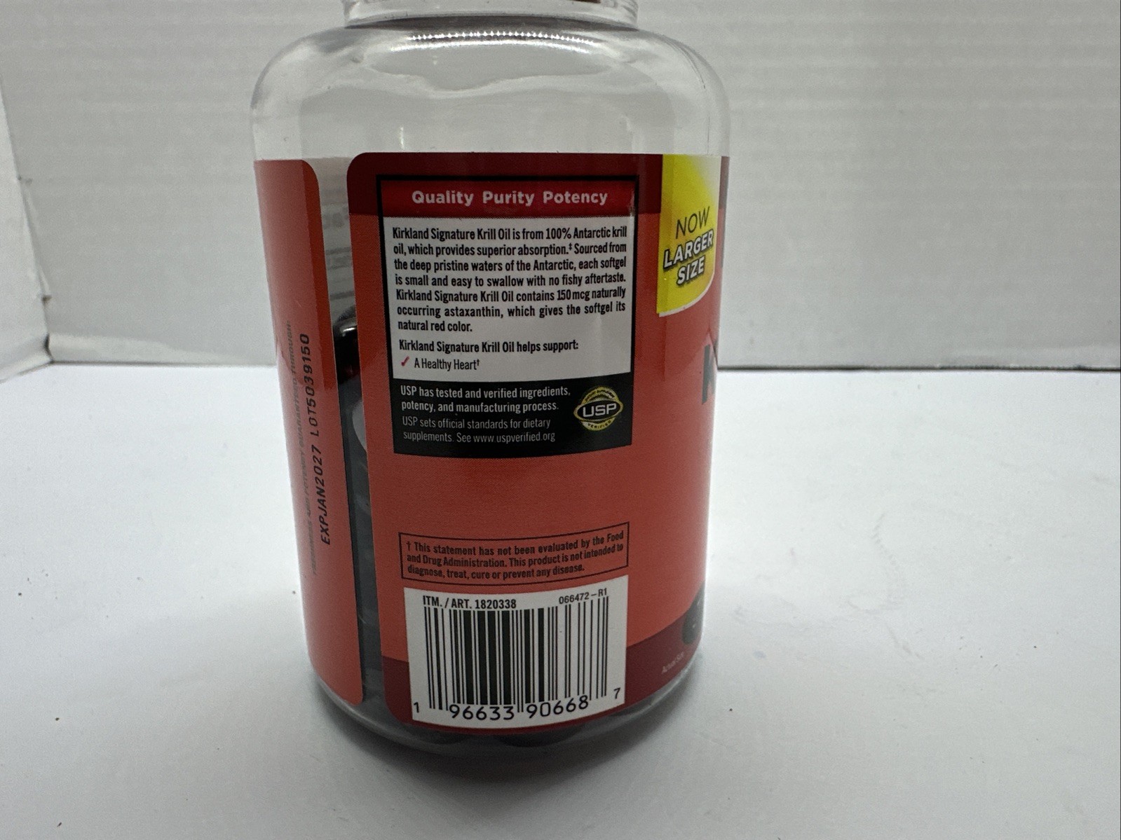 Kirkland Signature Krill Oil 500mg Omega-3 Astaxanthin Heart Health 180 Softgels