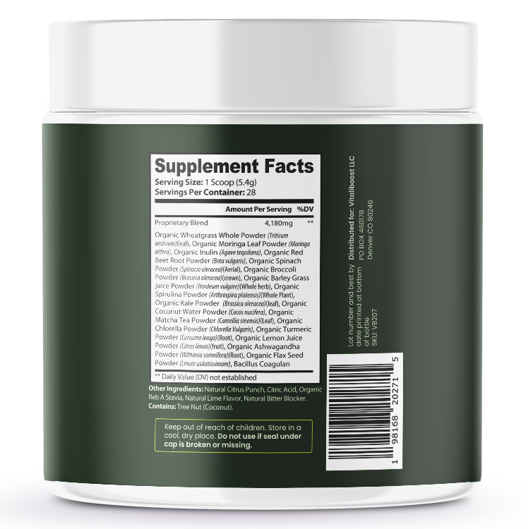 Green Boost: 16 Super Fruits & Veggies, Bacillus Coagulan Probiotic, 30 Servings