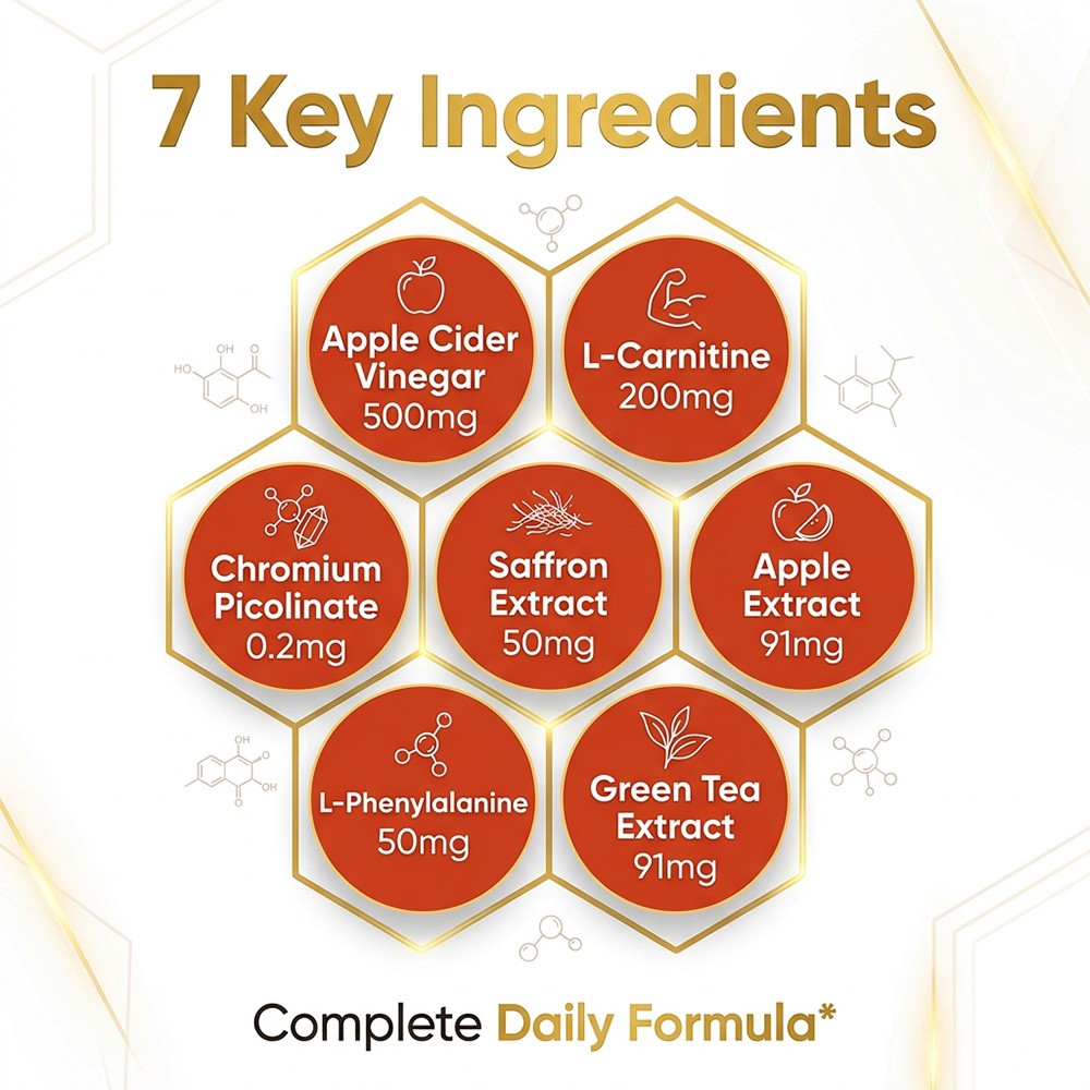 ACV Complex with Green Tea, Natural Daily Wellness,Digest Support 30/60/120 Caps