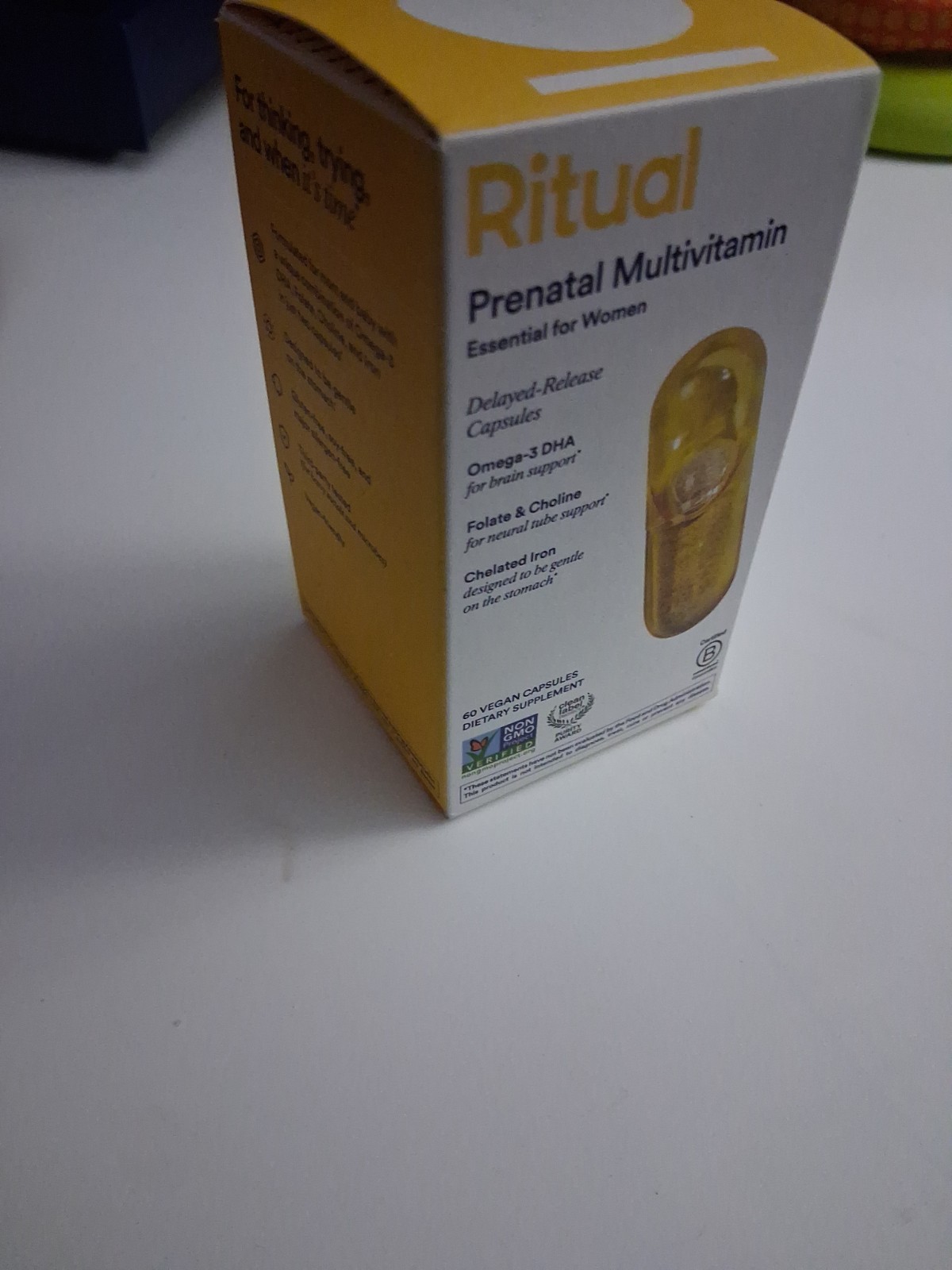 Ritual Prenatal Multivitamin Vegan-60 Citrus Expires 1/21/27