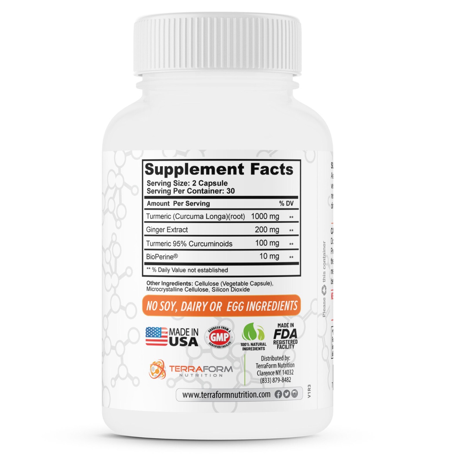 Turmeric Curcumin w Ginger & BioPerine – Supports Joint Health 1300mg/30 Serv.