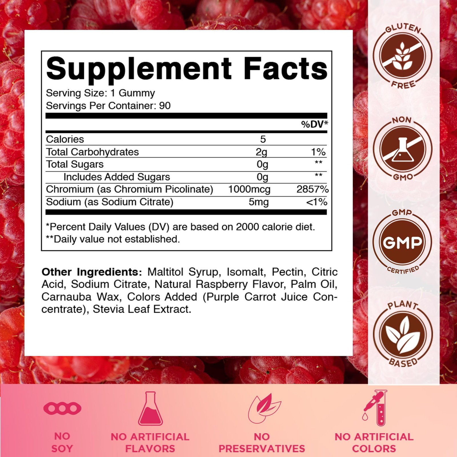 Vitamatic Chromium Picolinate 1000 mcg – 90 Gummies – 90 Count (Pack of 1)