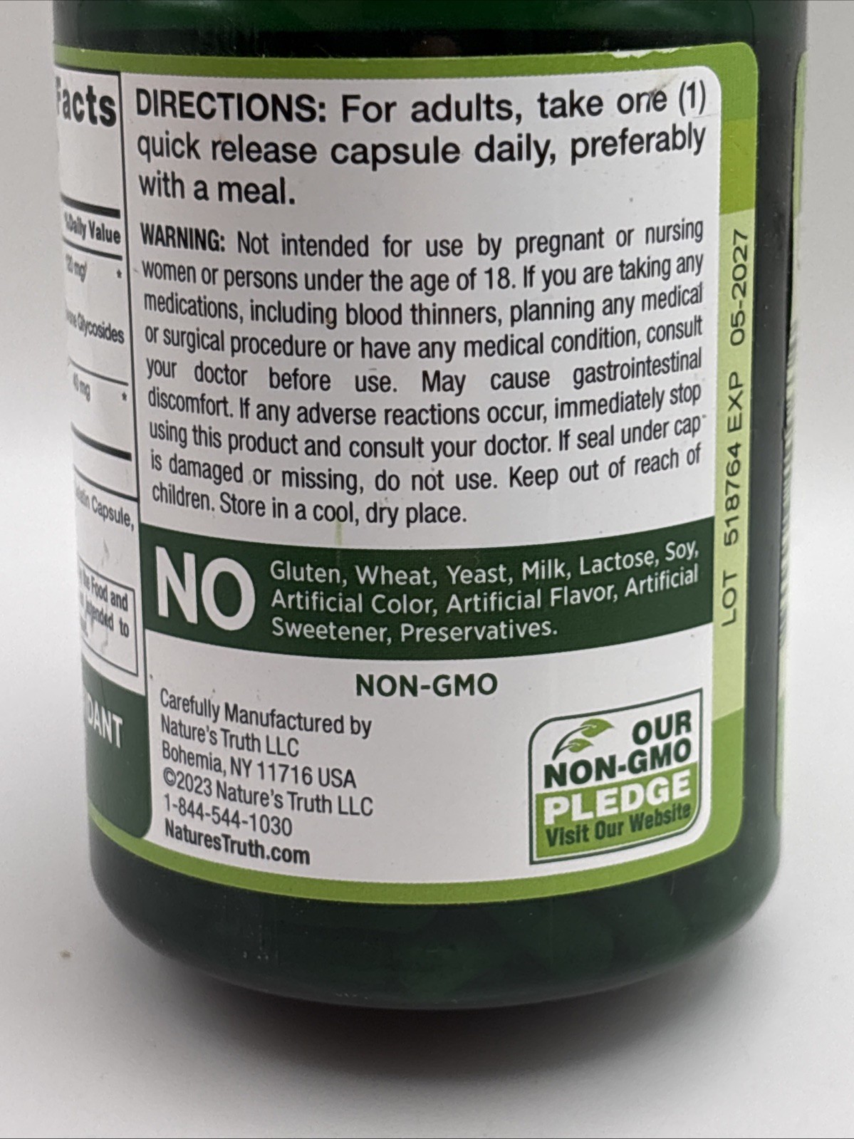 Nature’s Truth Ginkgo Biloba 120mg plus Bacopa 200 Quick Release Capsules -05/27
