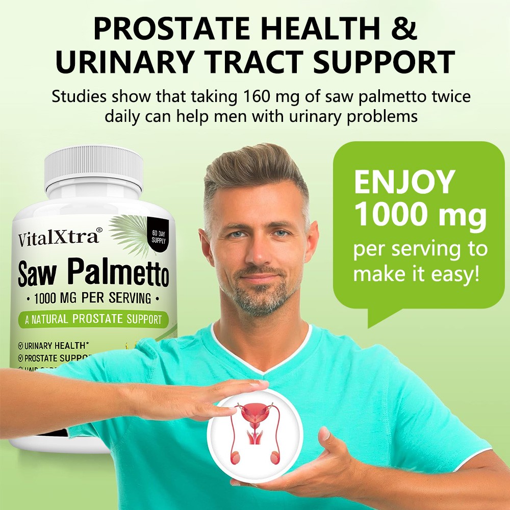 Vegan Saw Palmetto Capsules-Supports Prostate, Urinary & Hair Health 30~120 Caps