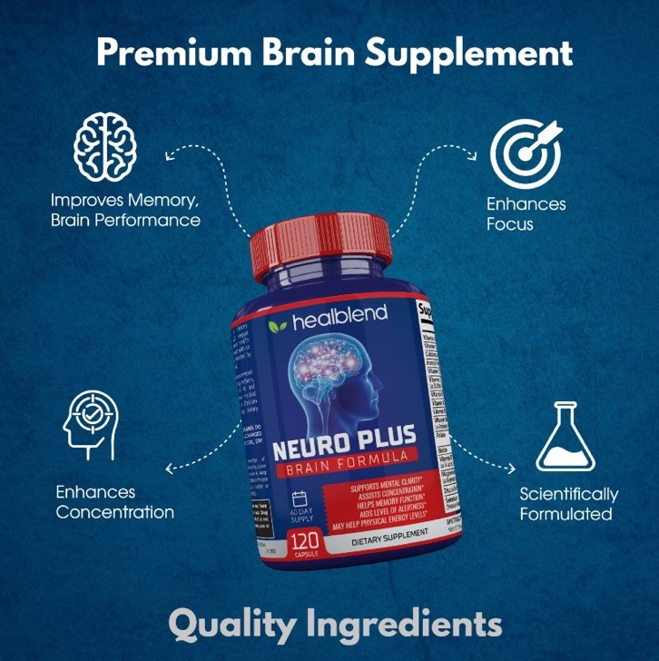 Lot Of 2- Neuro Plus Brain Booster Supports Brain Health Mental Clarity & Focus