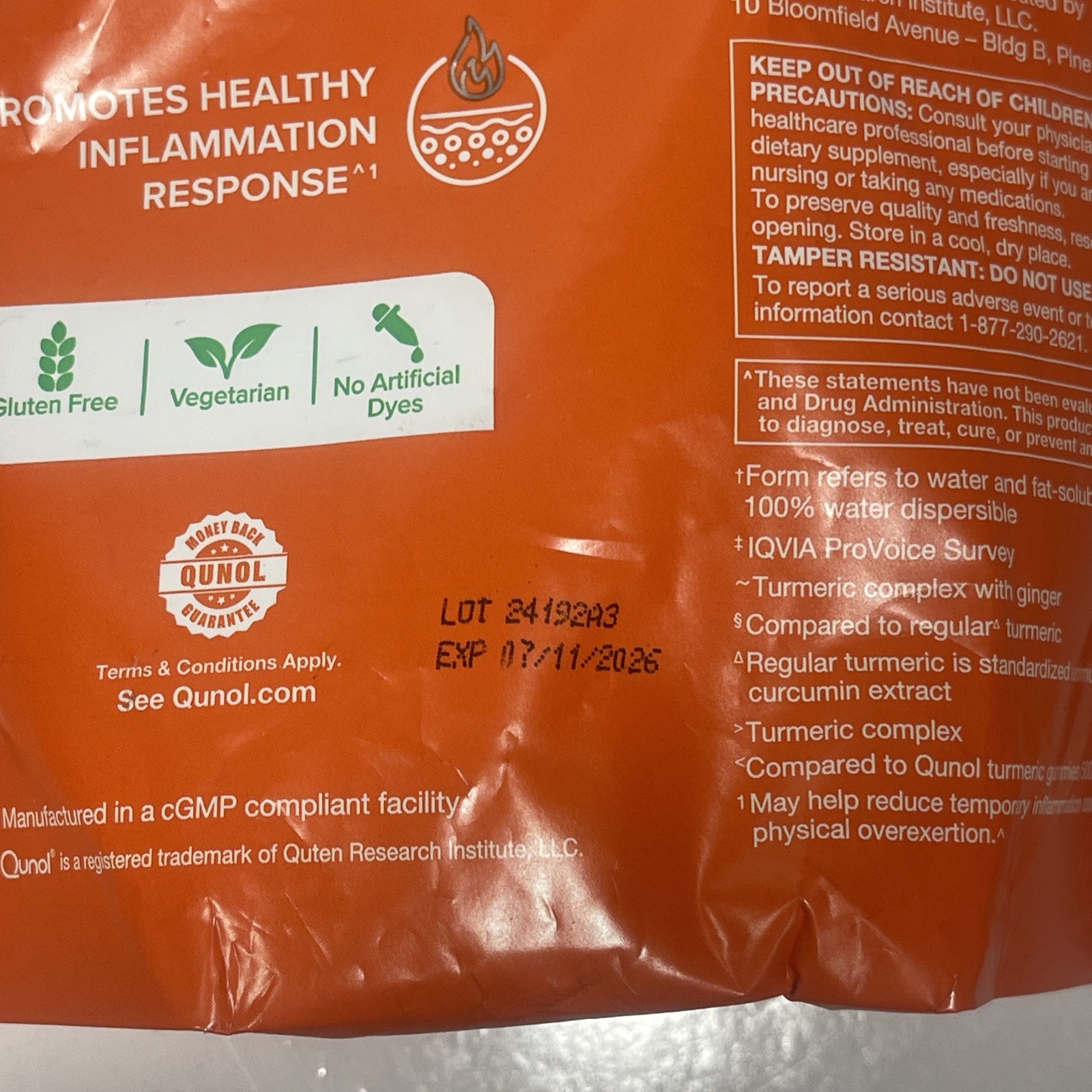 12c) Qunol Turmeric + Ginger 750 mg Fruit Flavor 90 Soft Chews Exp 07/26