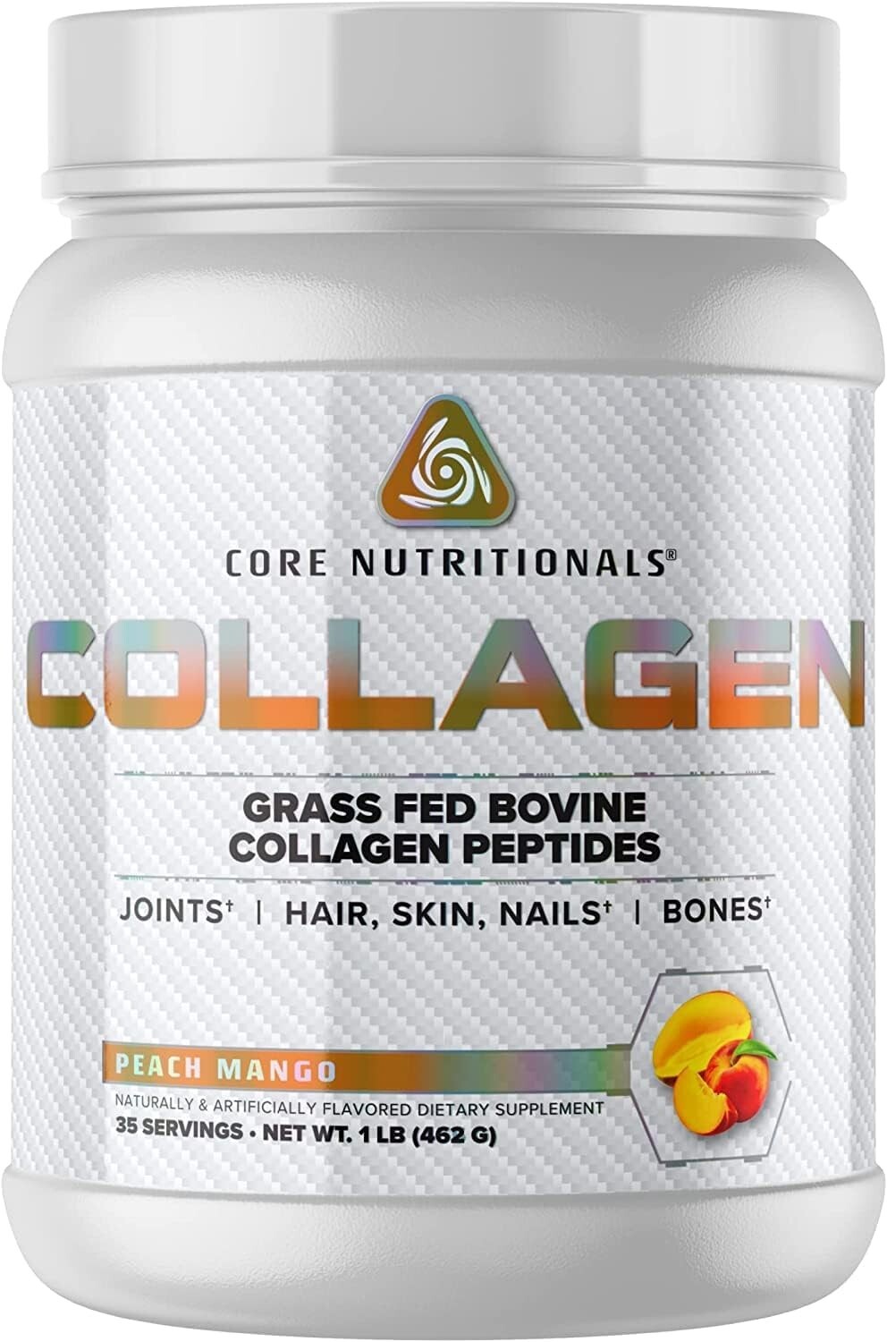 Core Nutritionals Collagen Grass Fed Bovine Collagen Peptides 35 Ser Peach Mango