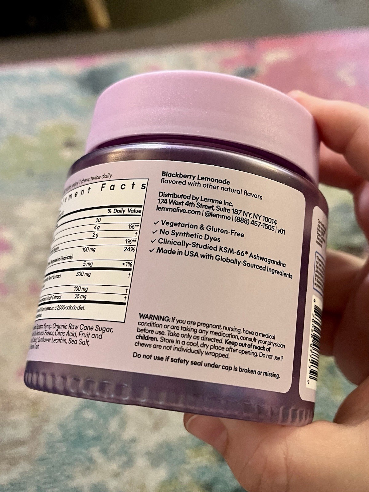 Lemme Relax Magnesium Soft Chews Blackberry Lemonade