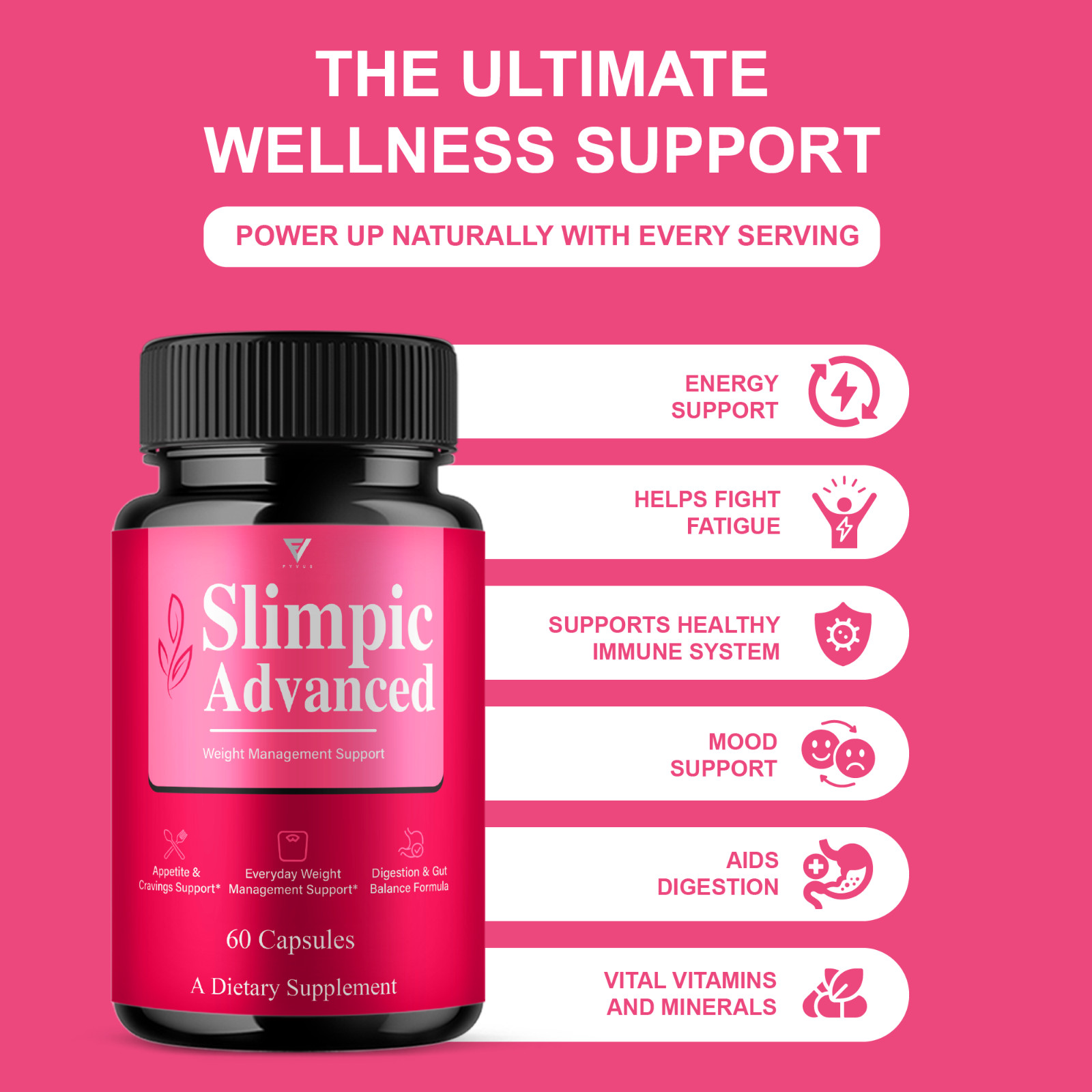 (3 Pack) Slimpic Weight Management Support Supplement Pills (180 Capsules)