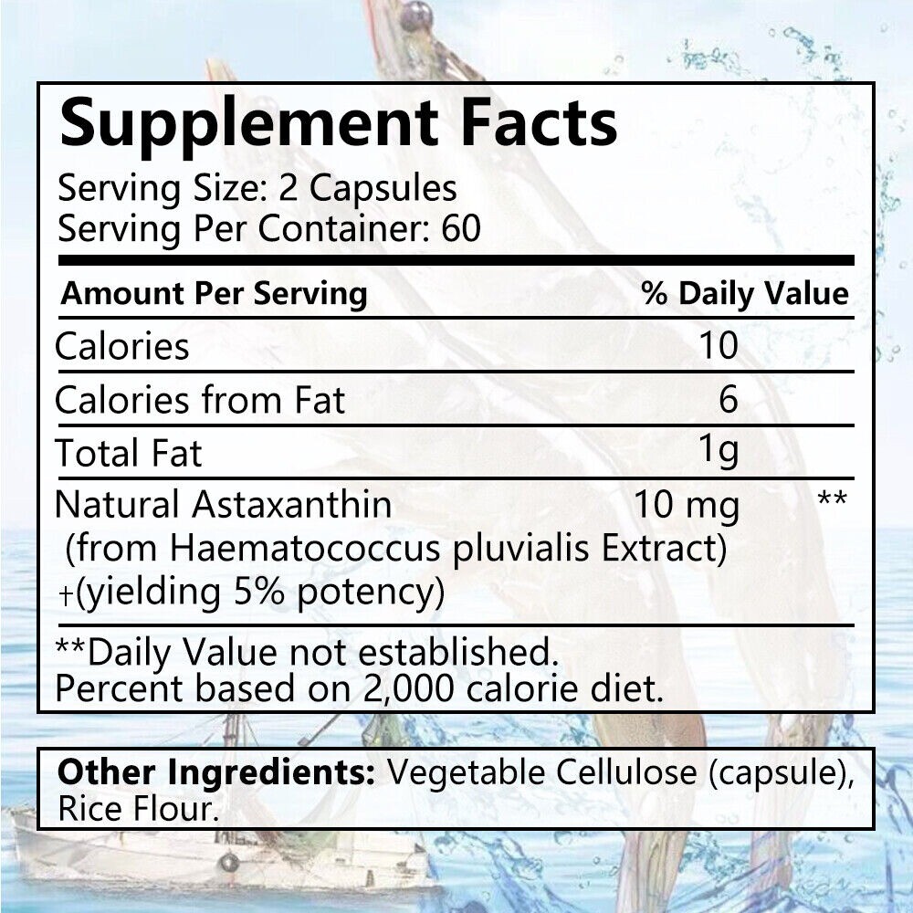 Astaxanthin 10mg – Supports Skin, Eye, Joint and Heart Health, Enhance Immunity