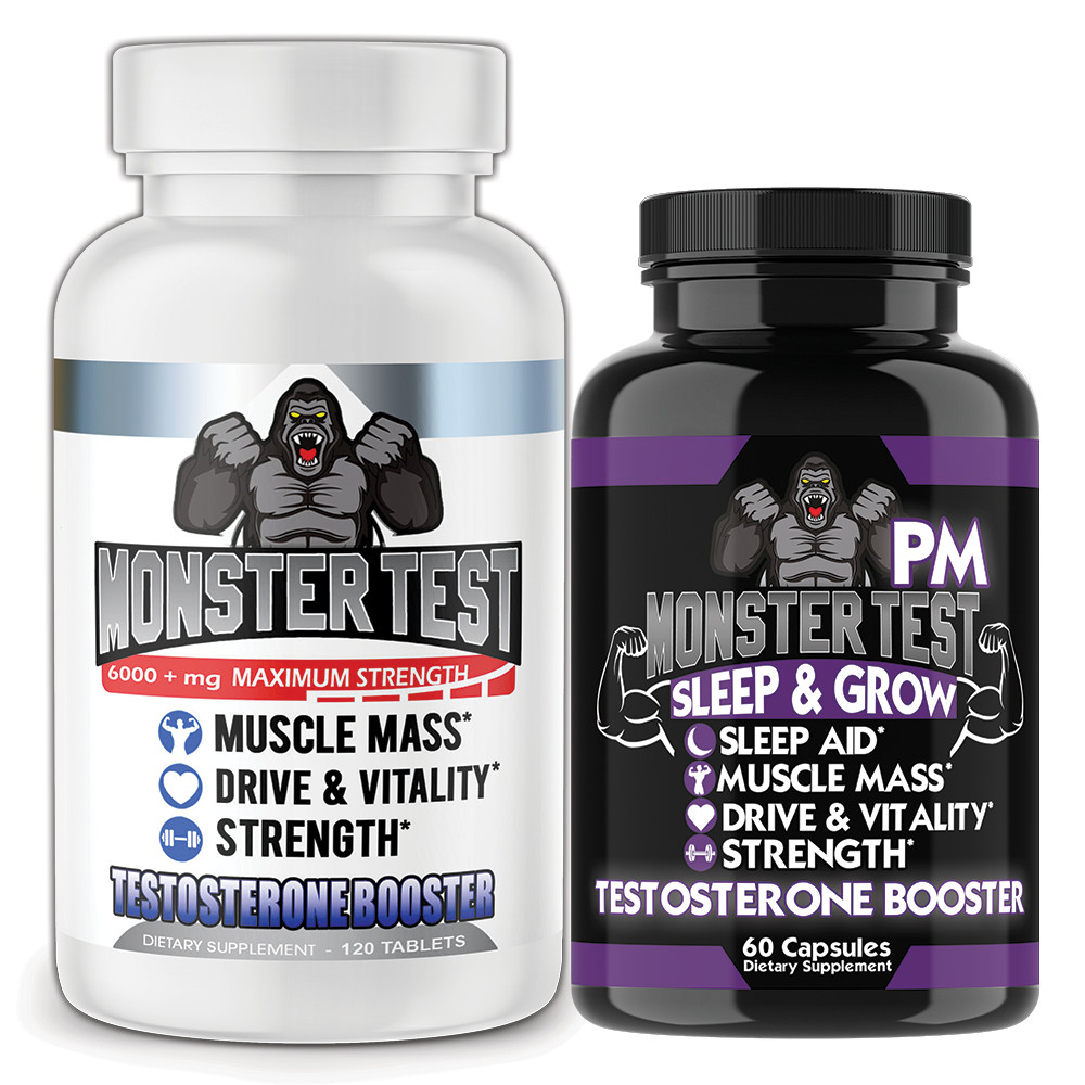Angry Supplements Monster Test Testosteron Booster Tribulus for Men + PM 2-PK