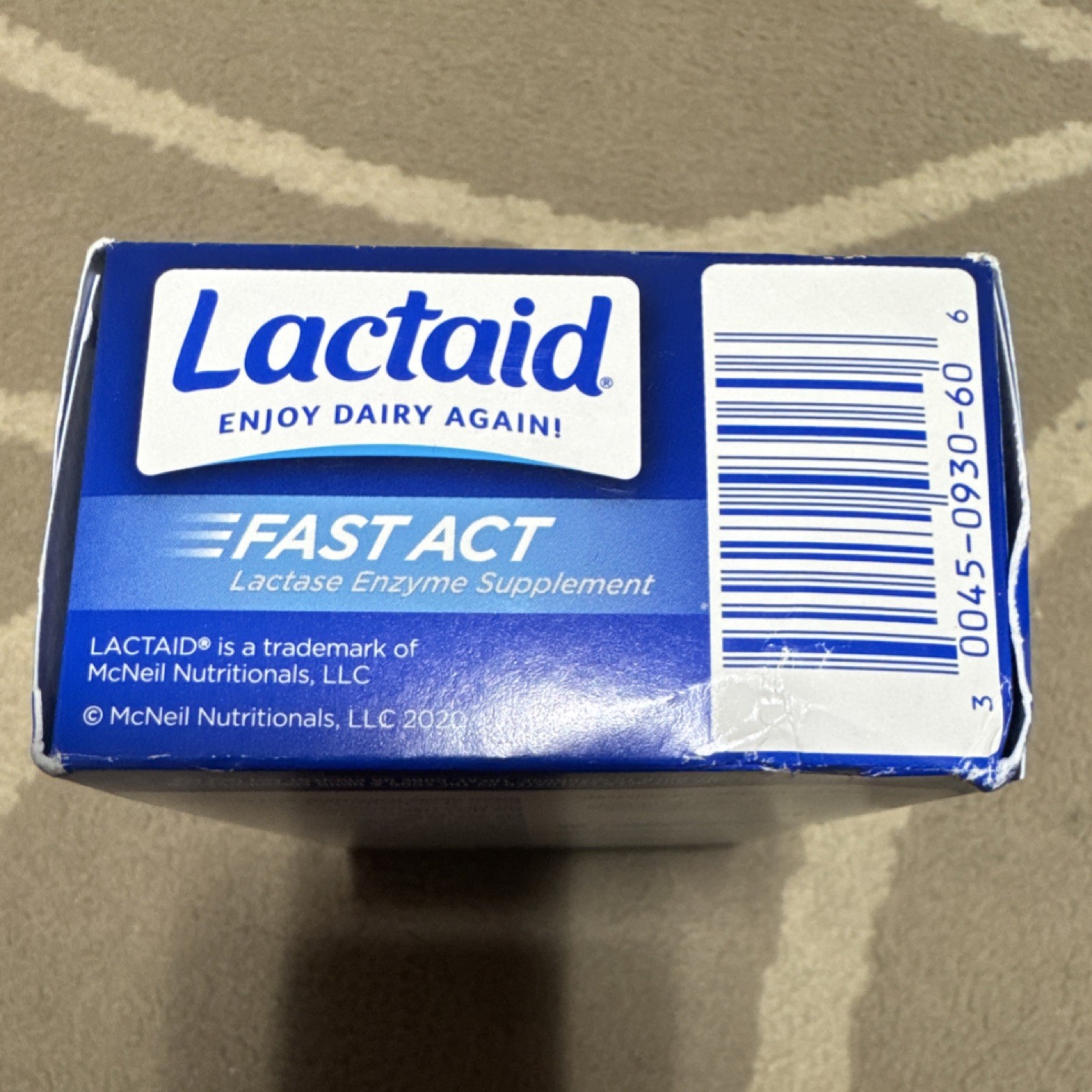 Lactaid Fast Act Lactase Enzyme Vanilla Twist 60 Chewables EXP 03/2028