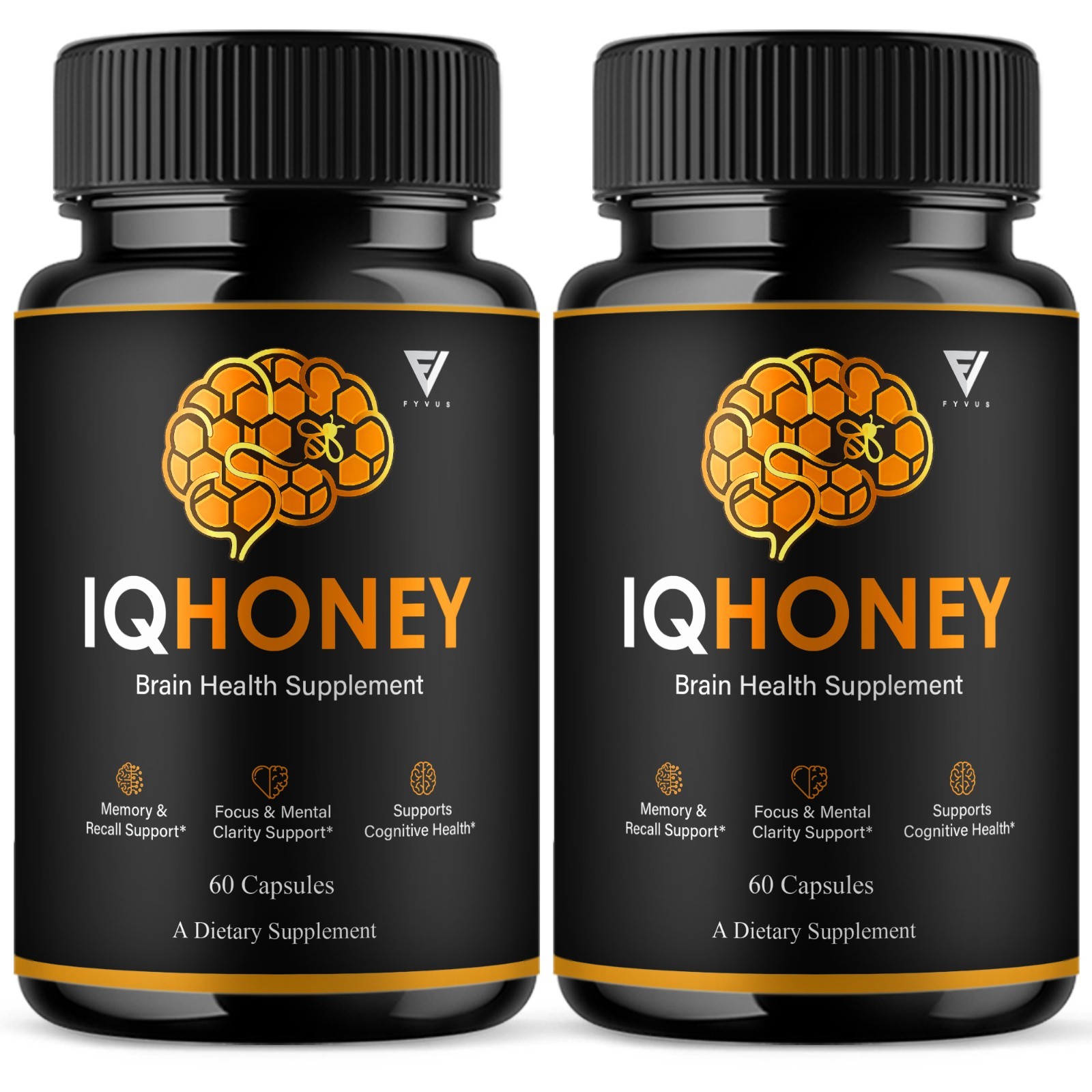(2 Pack) IQHoney Advanced Formula , IQ Honey Nootropic Capsules (120 Capsules)