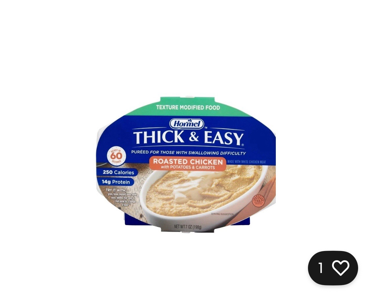 Thick & Easy 60748 Purees Microwave Meal Roasted Chicken Dinner 7.oz (7 Count)