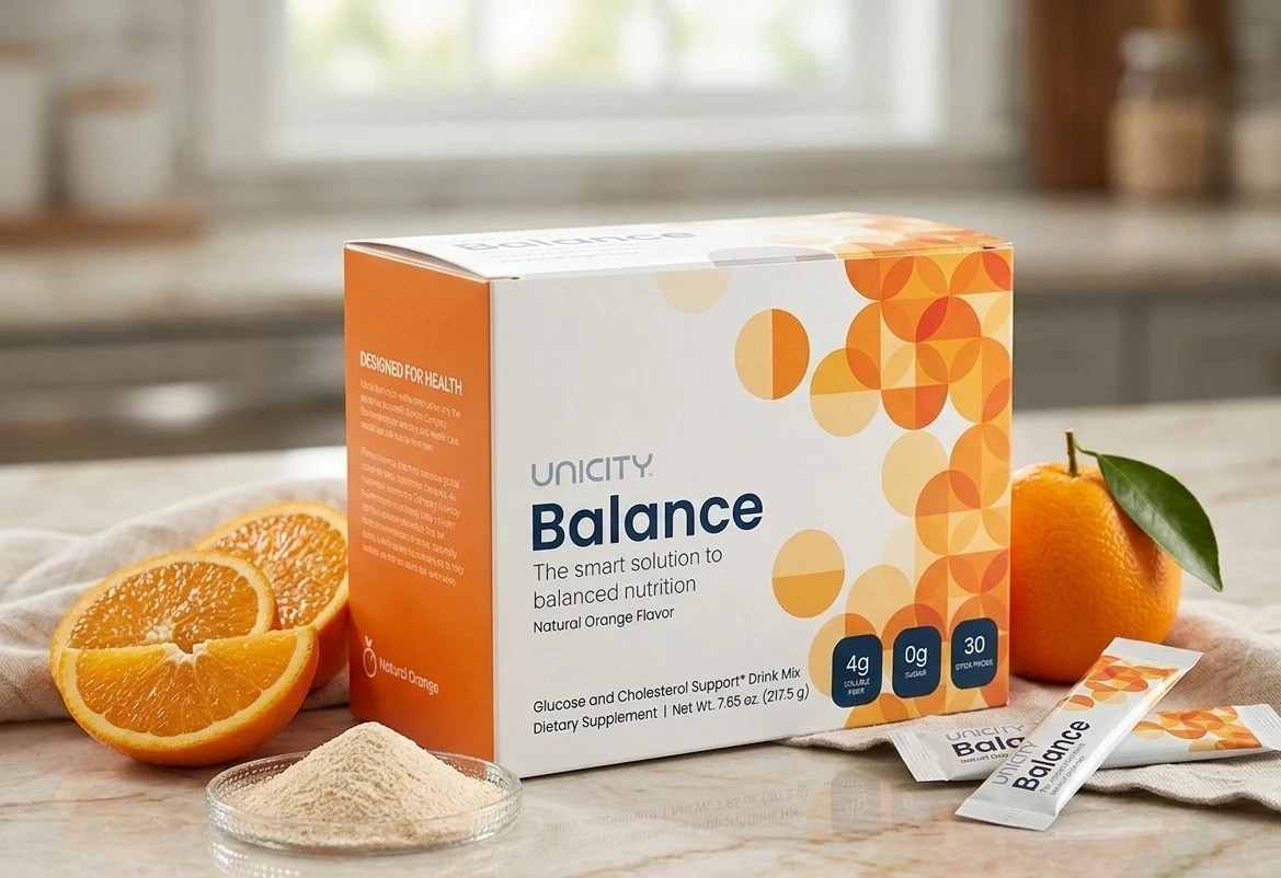 UNICITY Balance Cholesterol Support Drink Mix 30 Stick Pack (ORANGE) Exp 04/2028