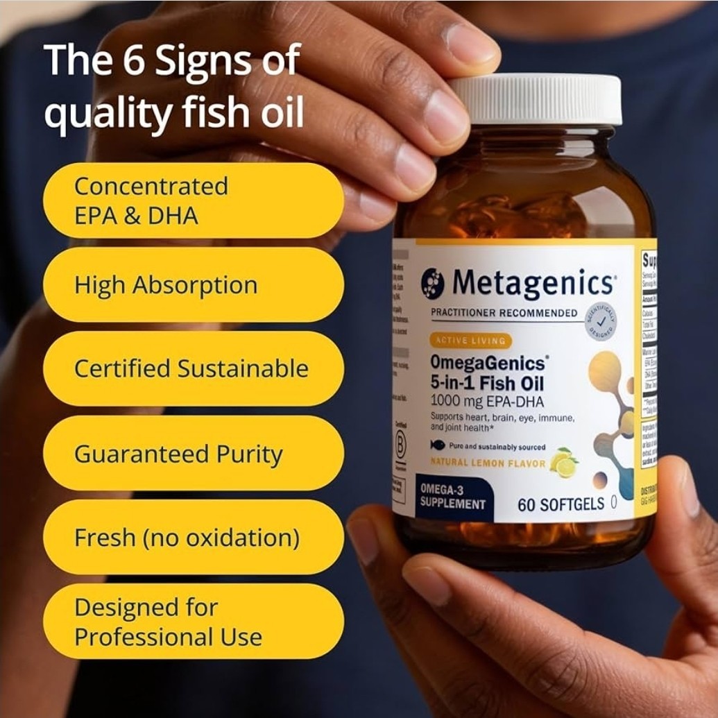 Metagenics OmegaGenics Fish Oil 1000mg Natural Lemon 60 Exp 03/2028
