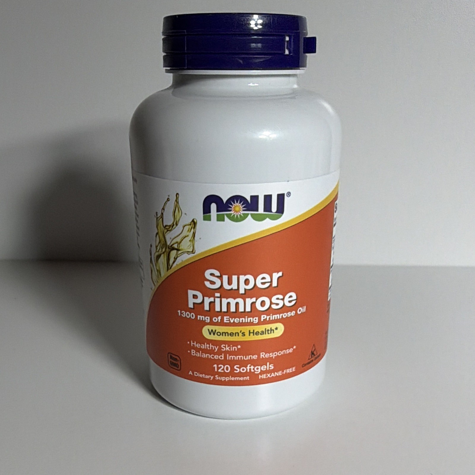 NOW Super Primrose Evening Primrose Oil 1300mg 120 Softgels Exp 07/2027