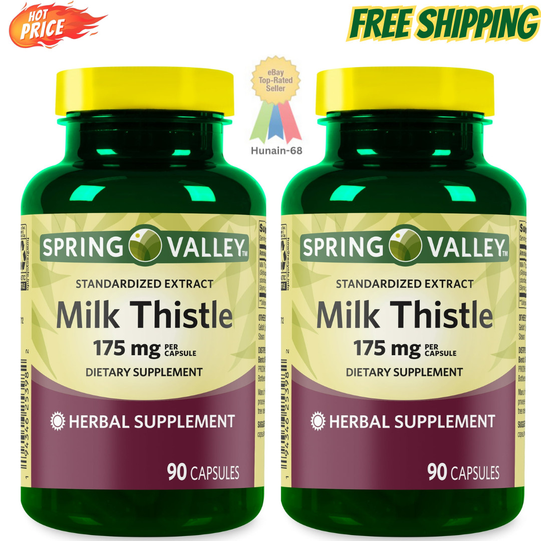 NEW Spring Valley Standardized Extract Milk Thistle Twin Pack, 175mg, 90ct each