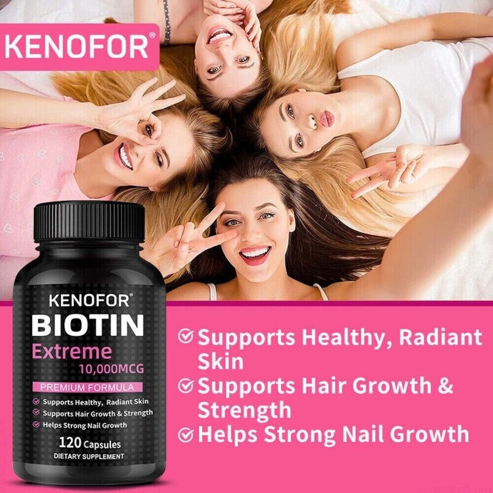 Biotin 10,000 mcg Maximum Strength Capsules 120 Capsules Supplement*