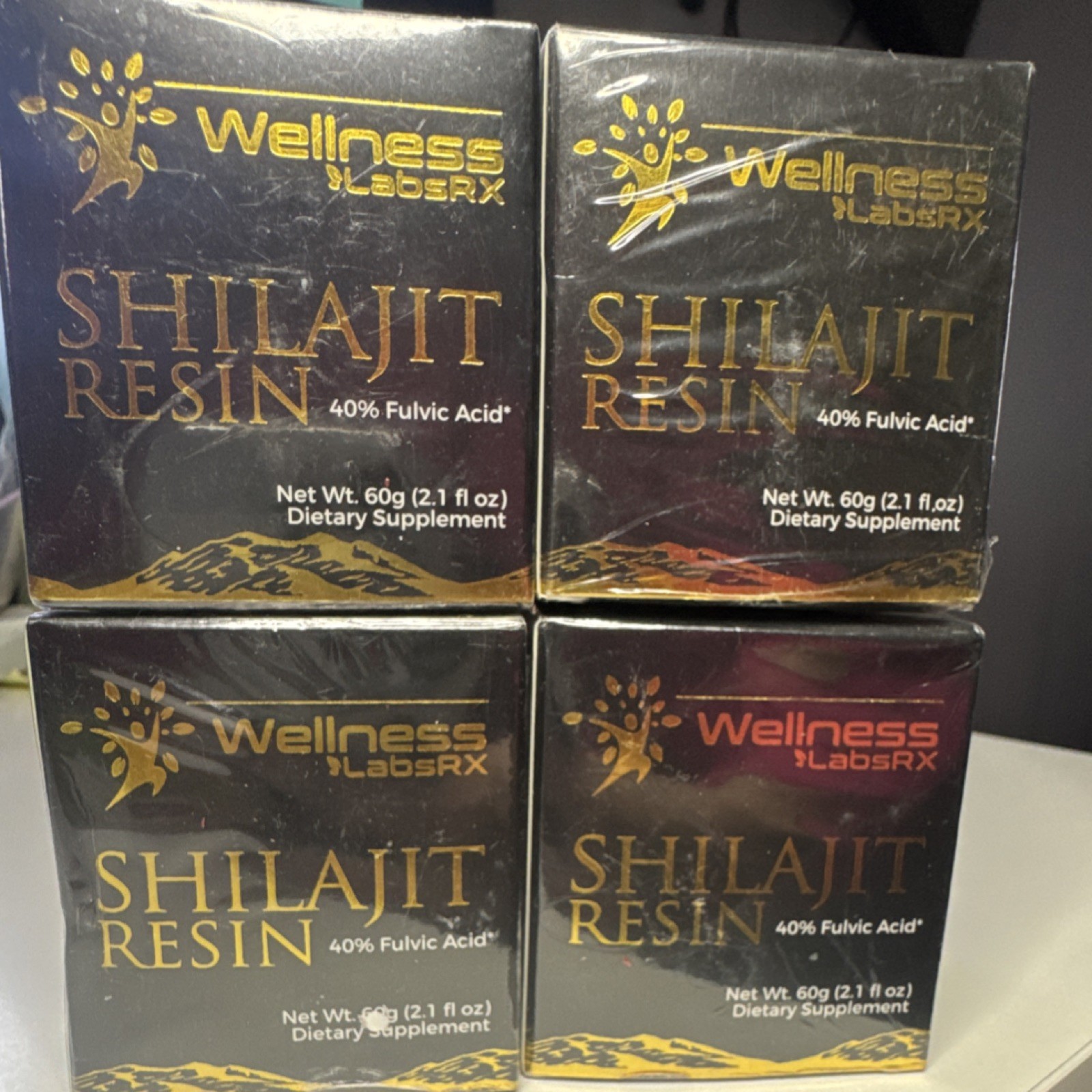 4Wellness LabsRX Shilajit Resin 60g 40% Fulvic Acid GMP Certified Non-GMO Vegan