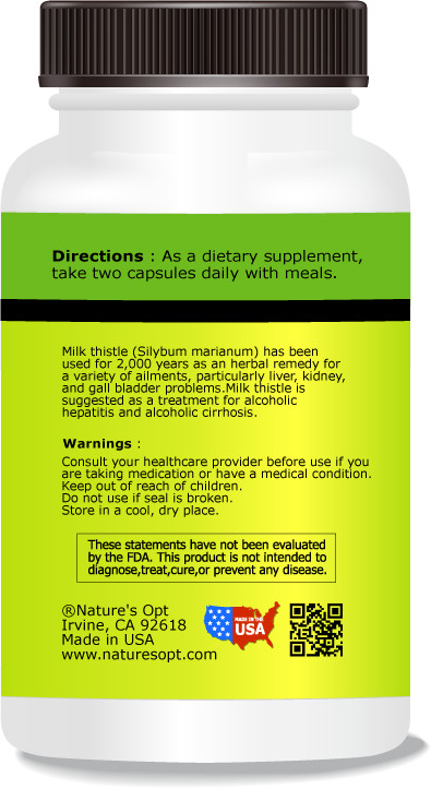 Milk Thistle Extract, Protect the liver from toxins Reduces cholesterol