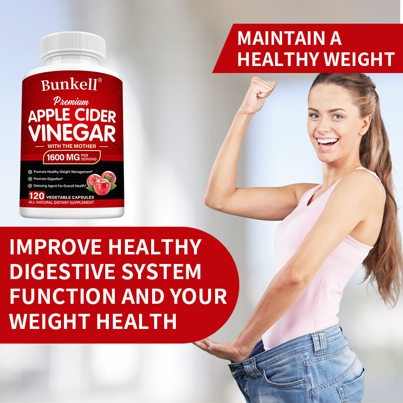 Apple Cider Vinegar Capsules 1600mg with The Mother for Weight Loss and Energy