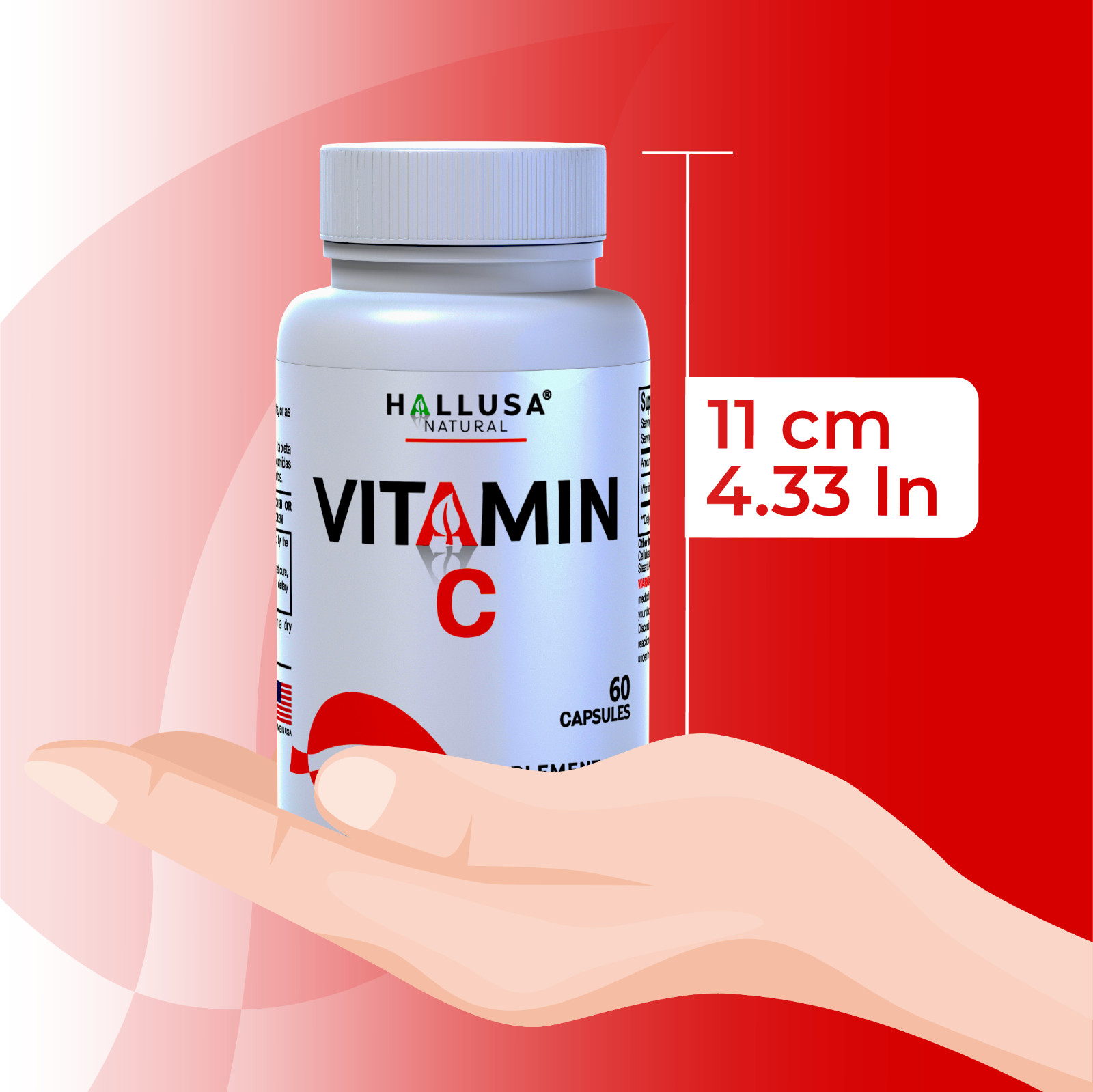 VITAMIN C 1000mg – Immunity Booster – Potent Antioxidant – 60 Cap