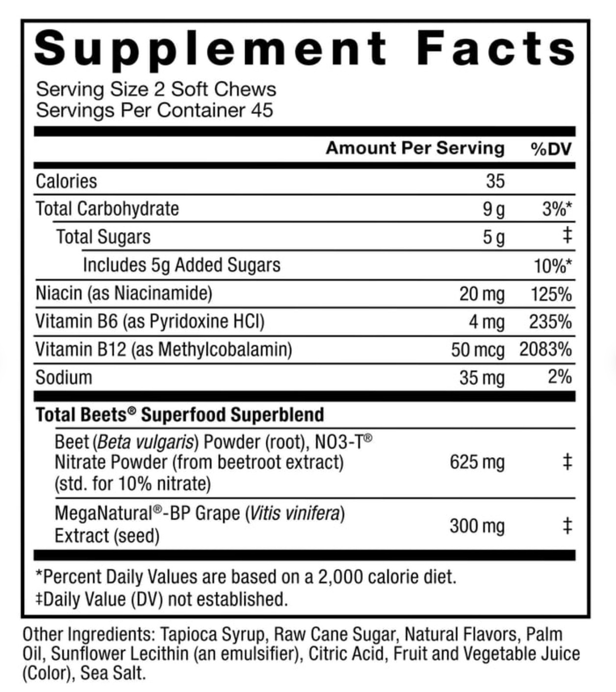 Foce Factor Total Beets Soft Chews 90ct Nitric Oxide EXP-06/27