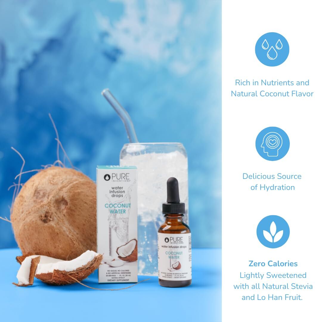 – Water Infusion Drops – Coconut Water, 30 Servings, 1Oz Bottle