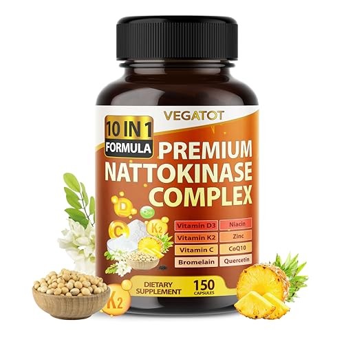 Nattokinase Supplement, 10-in-1 Nattokinase Complex 6000 150 count (pack of 1)