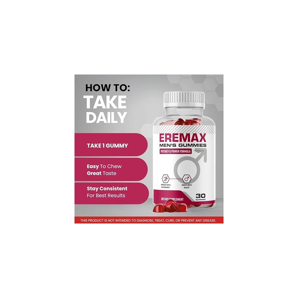 Valdivia Eremax 30 Gummies Dietary Supplement Made in USA