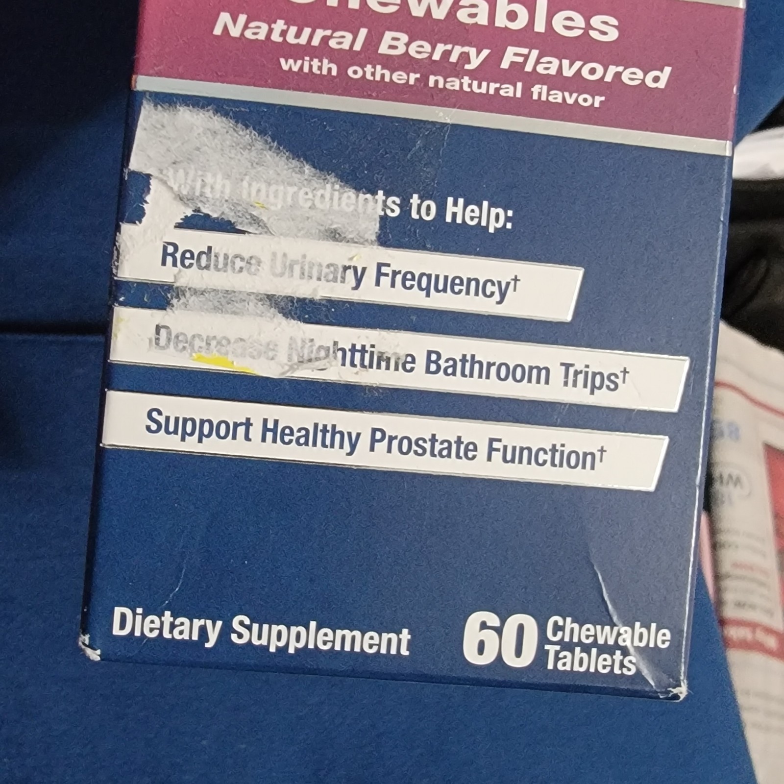 Super Beta Prostate Advanced Chewable 60 Count Natural Berry Flavor Dietary Supp